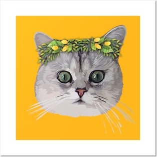 Flower Cat Posters and Art